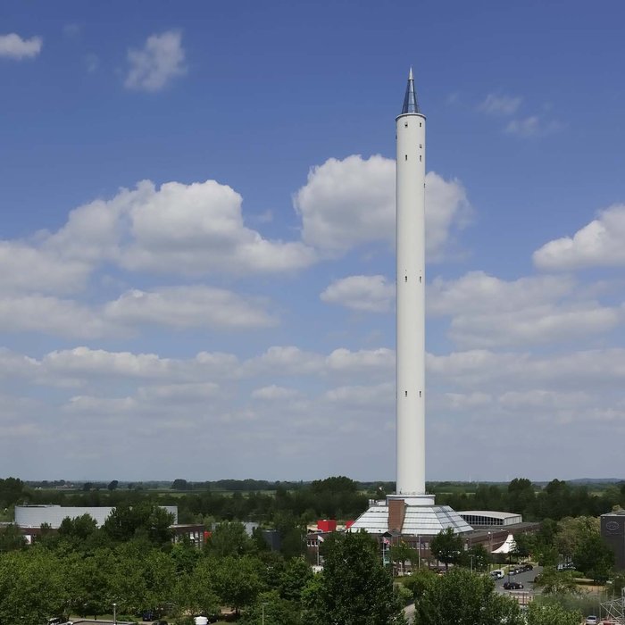orre de Descenso en Bremen en Alemania. La torre de caída, le da a los científicos solo 9.3 segundos de microgravedad. Foto: fuentes.