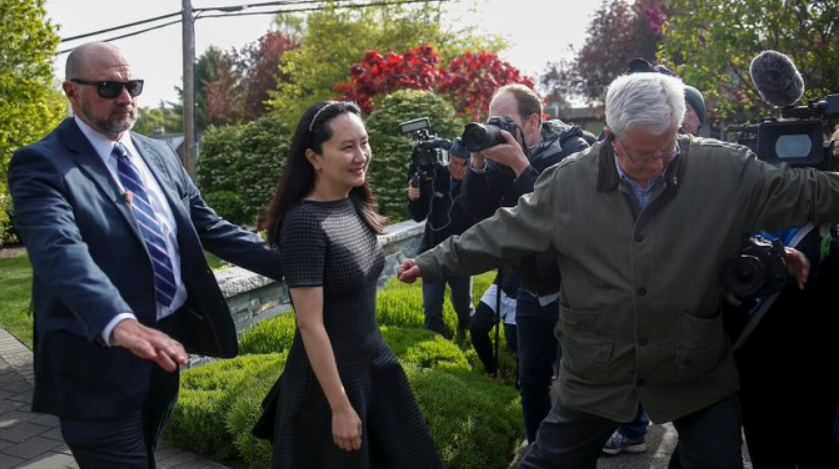 La Sra. Meng Wanzhou abandonó su hogar en Vancouver para asistir a una comparecencia ante el tribunal el miércoles. Foto: Reuters