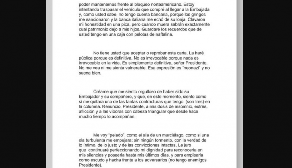 Otro Fragmento de la carta Isaías Rodríguez. Foto: fuentes.
