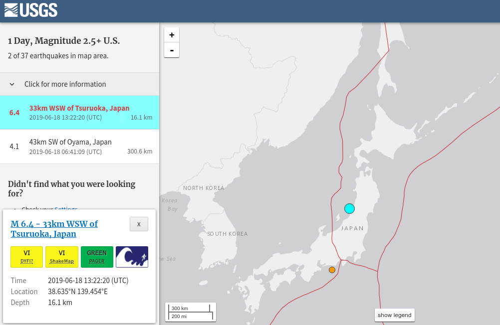El servicio USGS clasificó el sismo japonés con una magnitud de 6.4. Foto: fuentes.