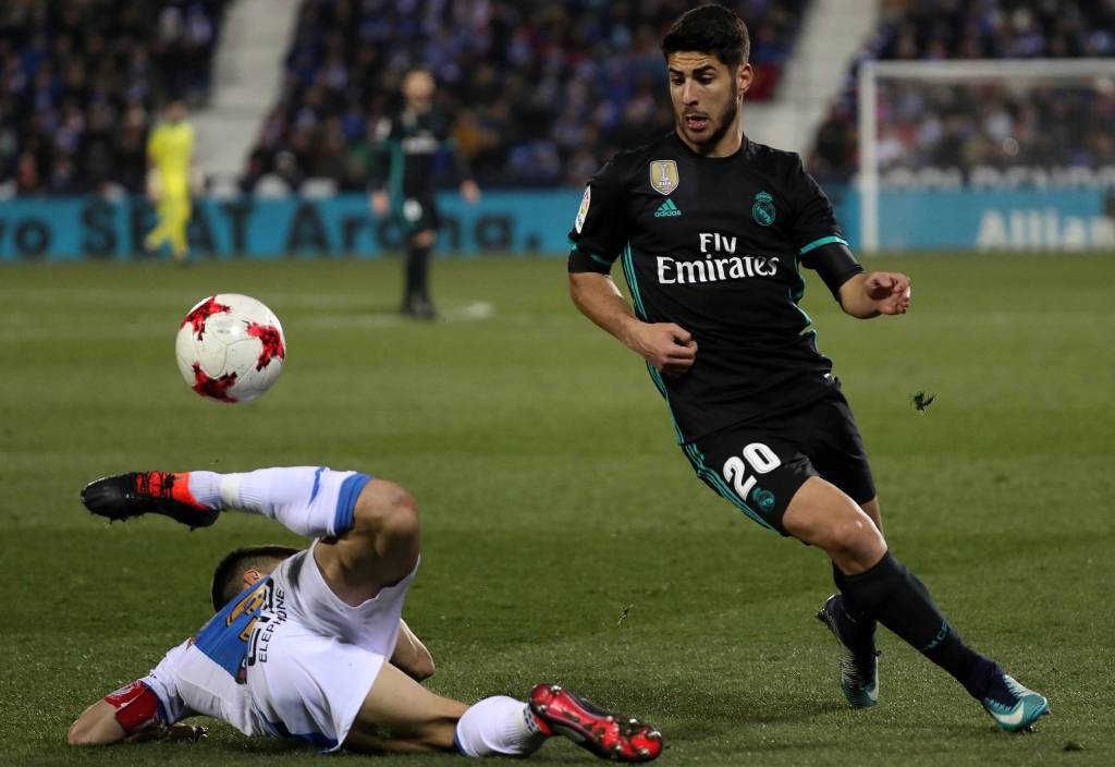 Asensio le dio el triunfo en el partido de ida por Copa del Rey al Real Madrid
