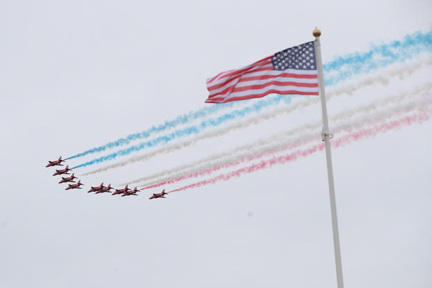 Fotografía del sobrevuelo ceremonial, durante un evento conmemorativo por el 75 aniversario del Día-D, en Portsmouth, Gran Bretaña, el 5 de junio de 2019. Foto: Reuters.