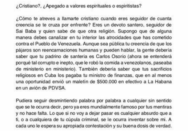 Carta Abierta de Hugo Carvajal a Maduro (Parte 4). Foto: redes.