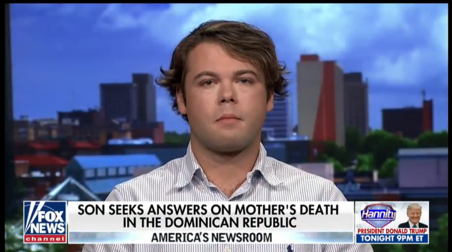 William Cox, hijo de una de las turistas fallecidas (Leyla Cox). Foto: Fox News.