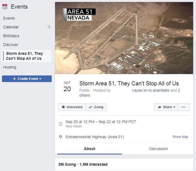 Evento para invadir el "Area 51" paso de ser un chiste viral a un potencial desastre humanitario. Foto: fuentes.