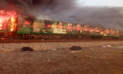Fatal incendio de un tren de pasajeros deja decenas de muertos y heridos
