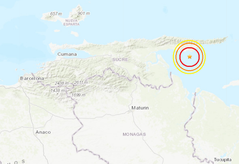 Sismo de 4.9 sacudió el oriente venezolano la tarde del lunes