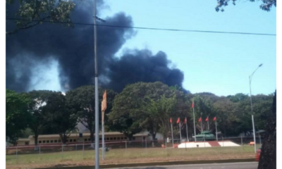 Fuerte incendio consumió alrededores de la Brigada Blindada en Naguanagua