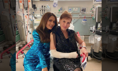 Vestida de gala! Salma Hayek terminó los Oscars en un hospital