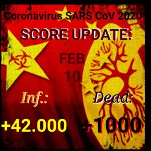 Actualización 10/02/2020 18:00 (HLV): Mas de 1000 muertos por la epidemia del coronavirus. 