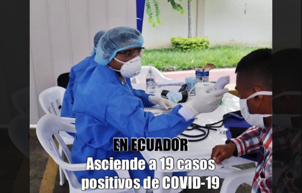 Asciende a 19 en número de infectados por coronavirus en Ecuador
