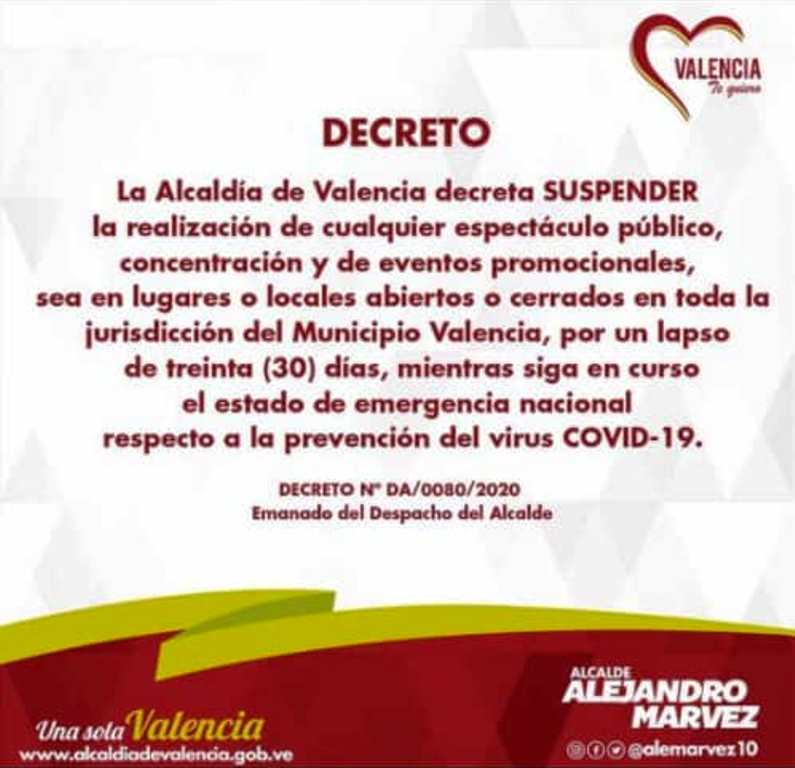Valencia suspendió actividades - noticiasACN