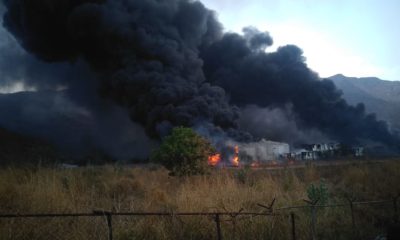 Incendio en paso del ferrocarril