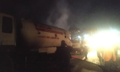 Incendio de una gandola de PDVSA Gas