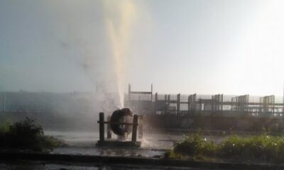 Bote de agua en la vía a Flor Amarillo
