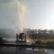 Bote de agua en la vía a Flor Amarillo