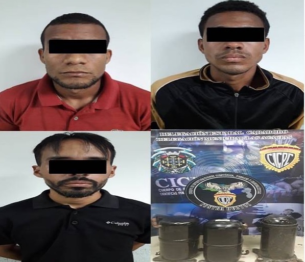 Hombres capturados por hurto en Movilnet
