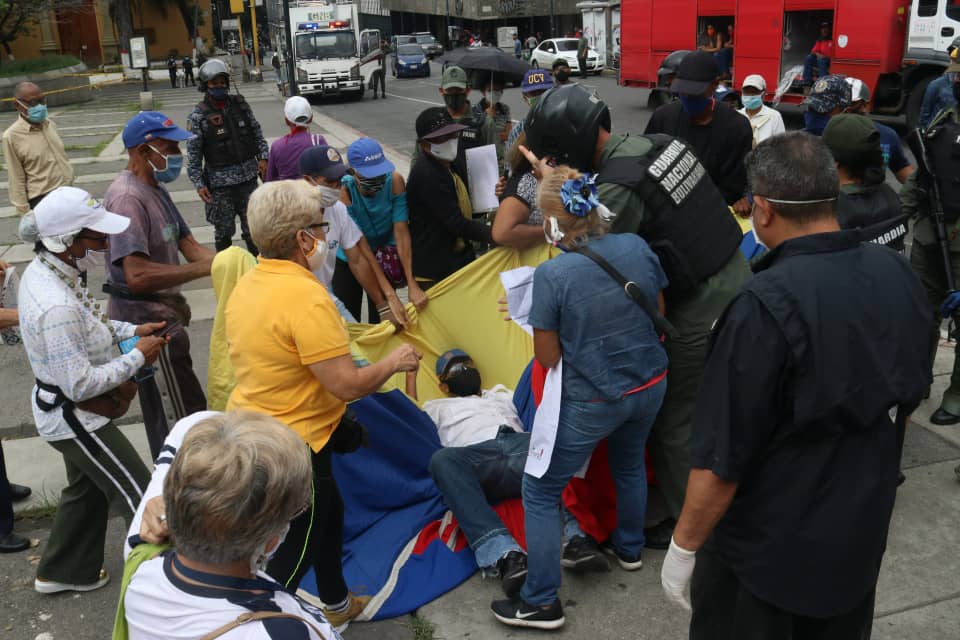Protesta de jubilados y pensionados en Caracas. 