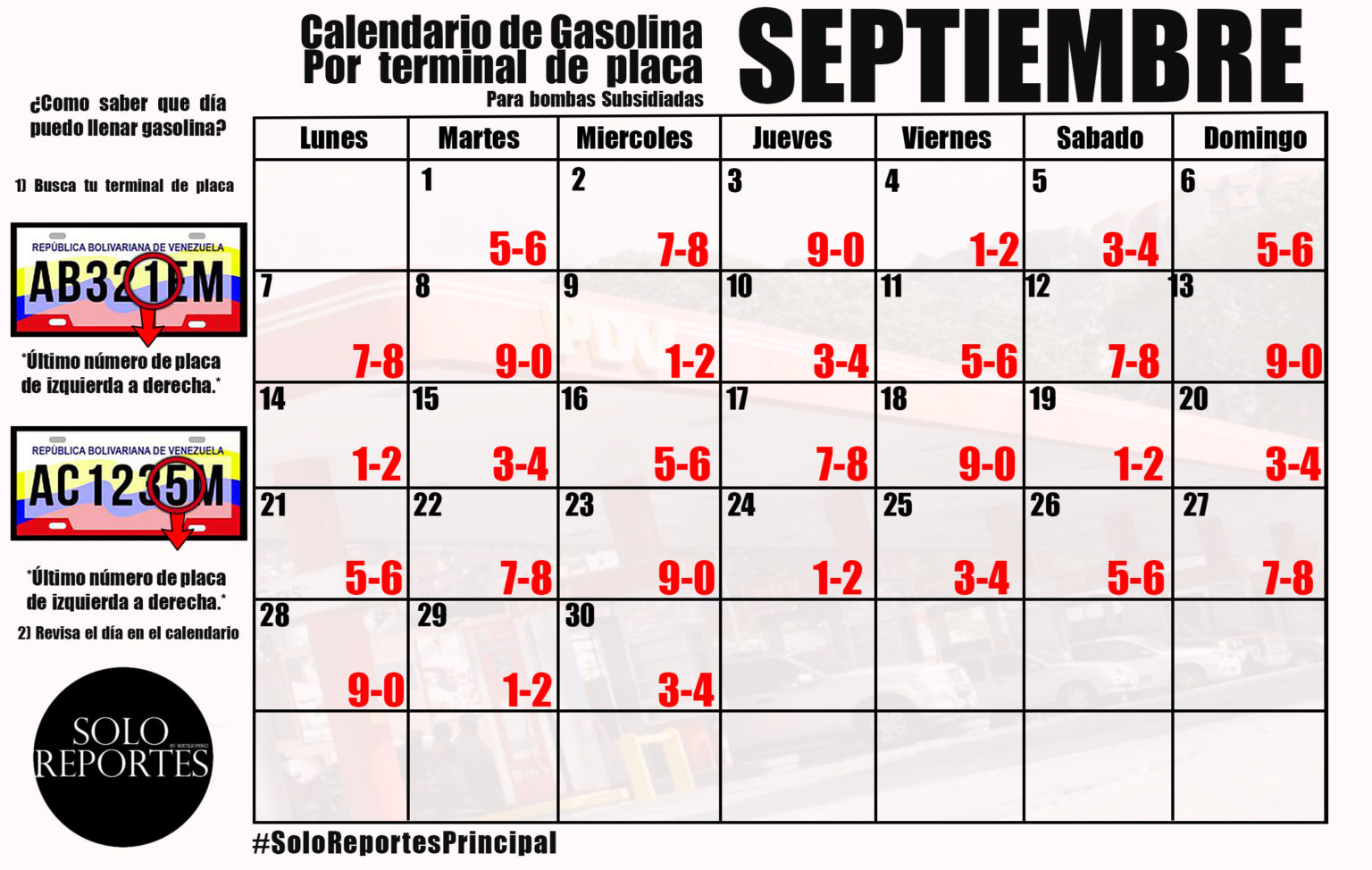 calendario surtir gasolina septiembre - acn