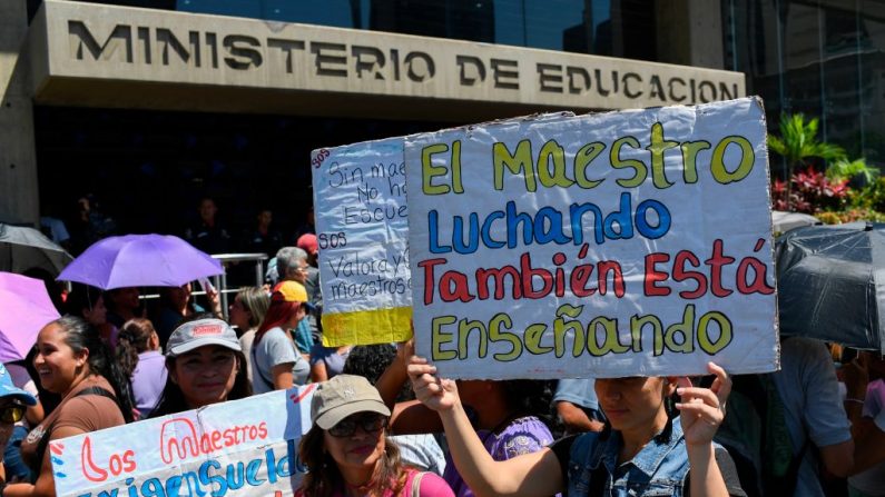 maestros venezolanos volvieron protestar- acn