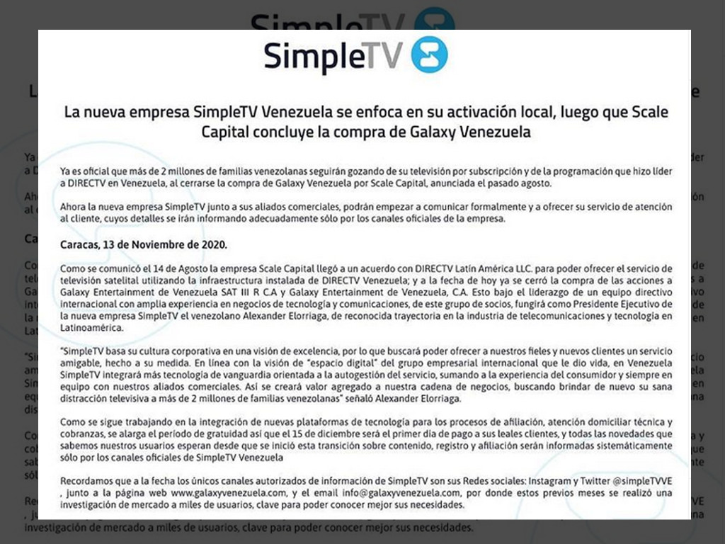 Extienden hasta el 15 de diciembre la señal gratuita de DirecTV