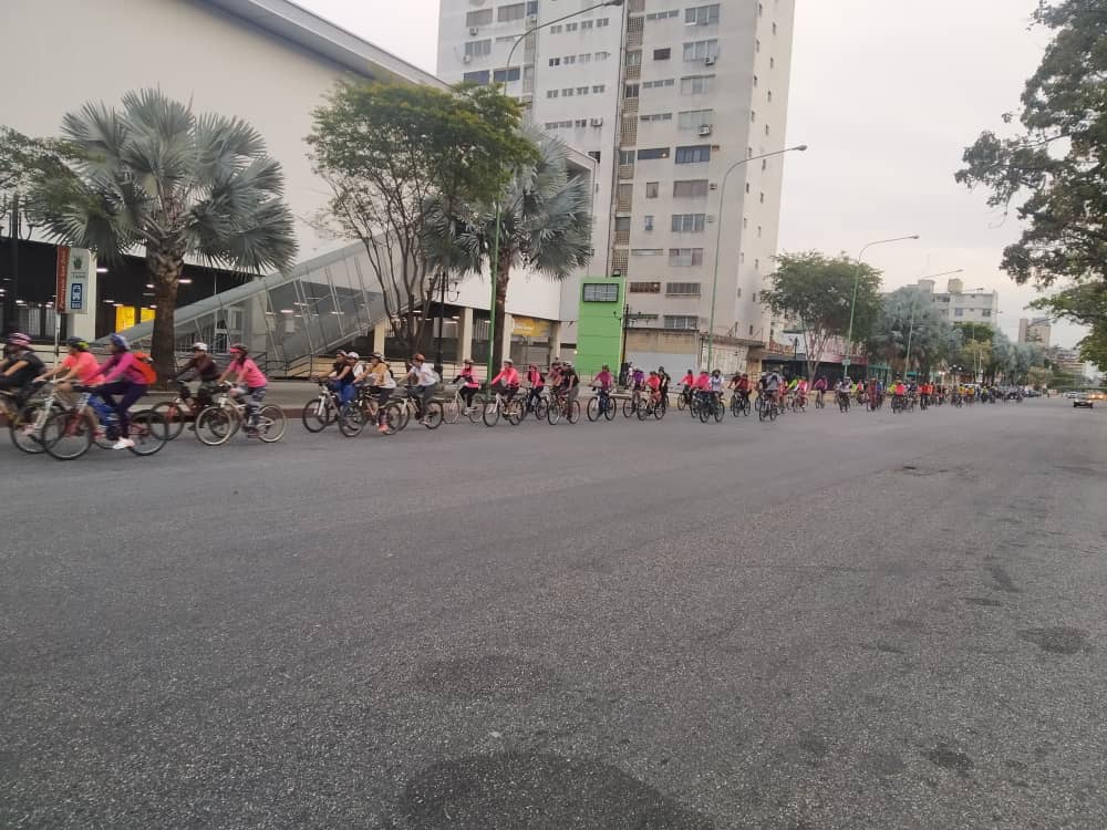 Ciclistas celebraron el Día de la Mujer. Foto: Cortesía