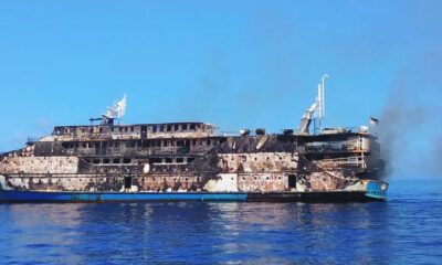 Barco en llamas en Indonesia - ACN