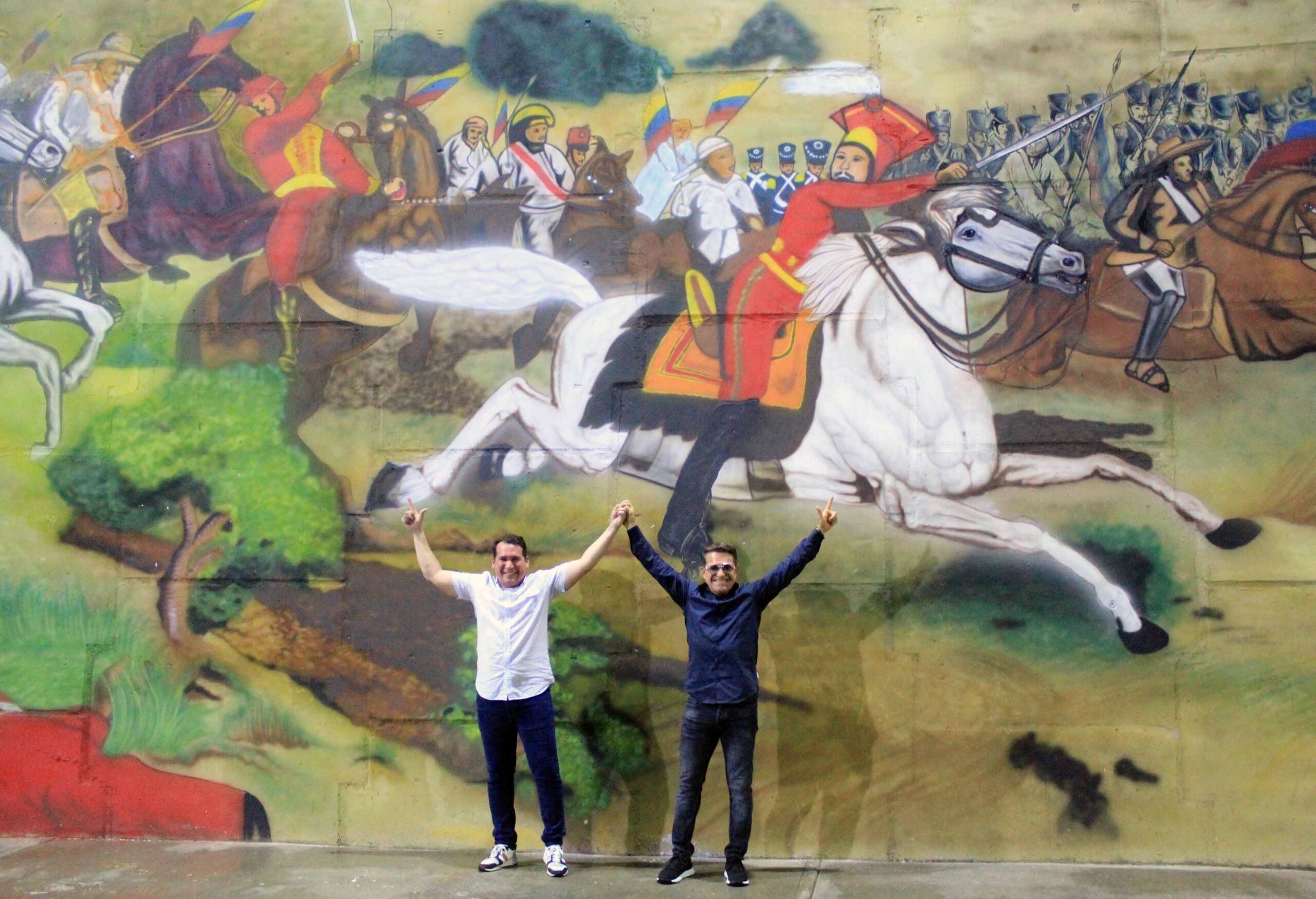 Mural Bicentenario en distribuidor Los Caobos