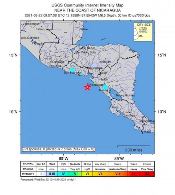 Repetidos sismos en Nicaragua