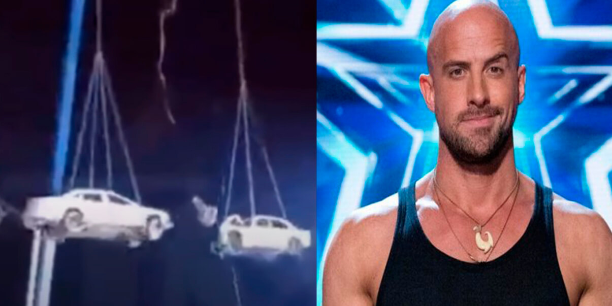 Ilusionista es aplastado por dos autos