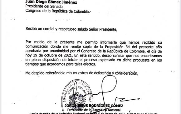 Senado de Colombia propuso normalizar relaciones y Venezuela aceptó- acn
