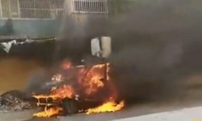 Vehículo se incendió en el Viñedo