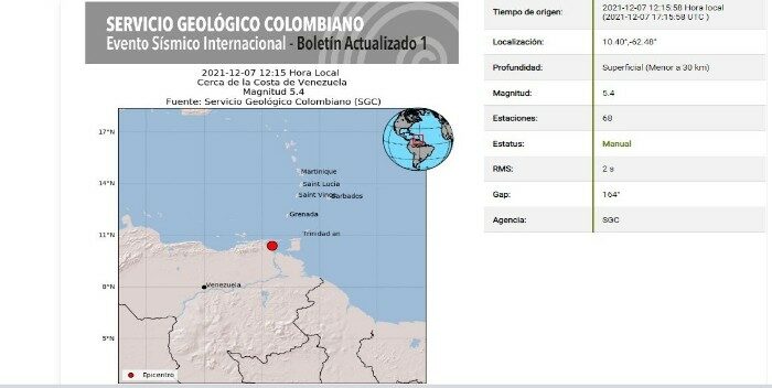 Sismo en oriente venezolano