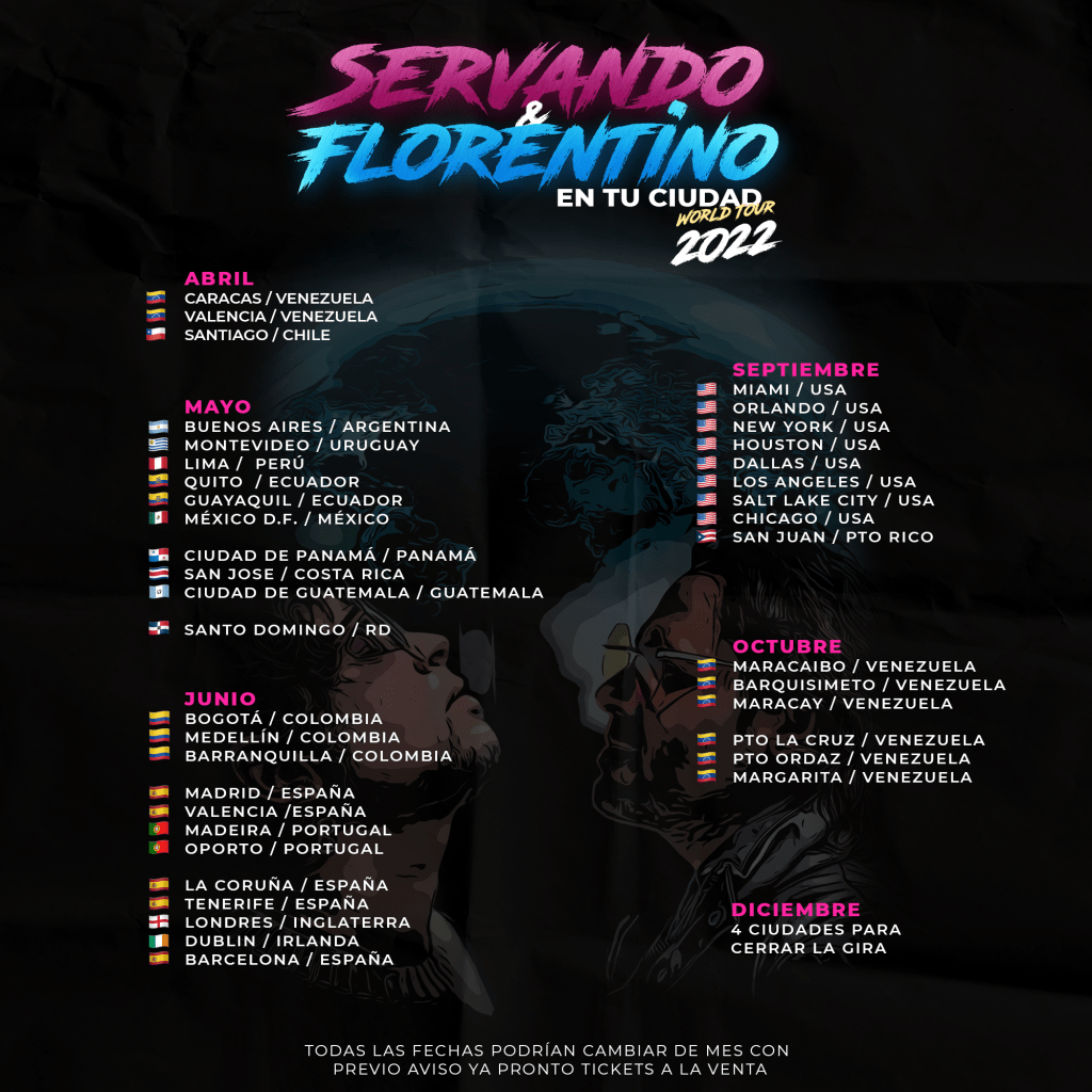 World tour de Servando y Florentino. Foto: Referencial