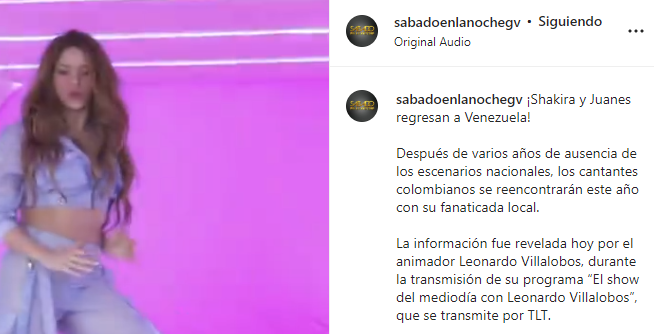 Shakira y Juanes en Venezuela