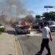 Camioneta se incendió en el Big Low Center