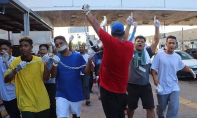 venezolanos deportados protestaron - acn